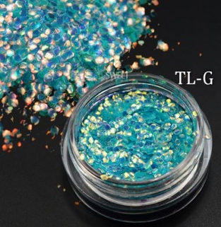 Mermaid glitter appelblauw